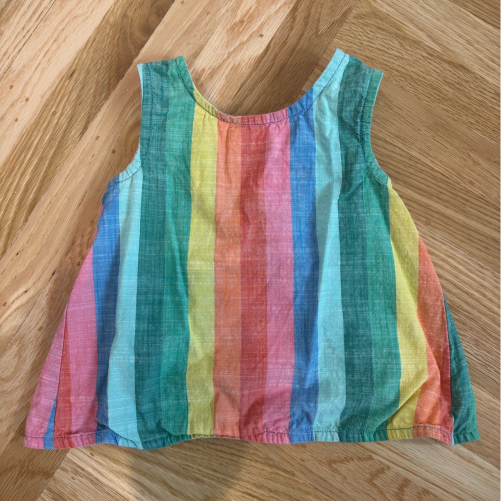 Hannah Andersson Girls’ 5 Cross Back Striped Tank Top
